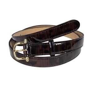 ANN TAYLOR GENUINE LEATHER BELT – BROWN TORTOISE‑STYLE – SIZE L – 34"-36" WAIST